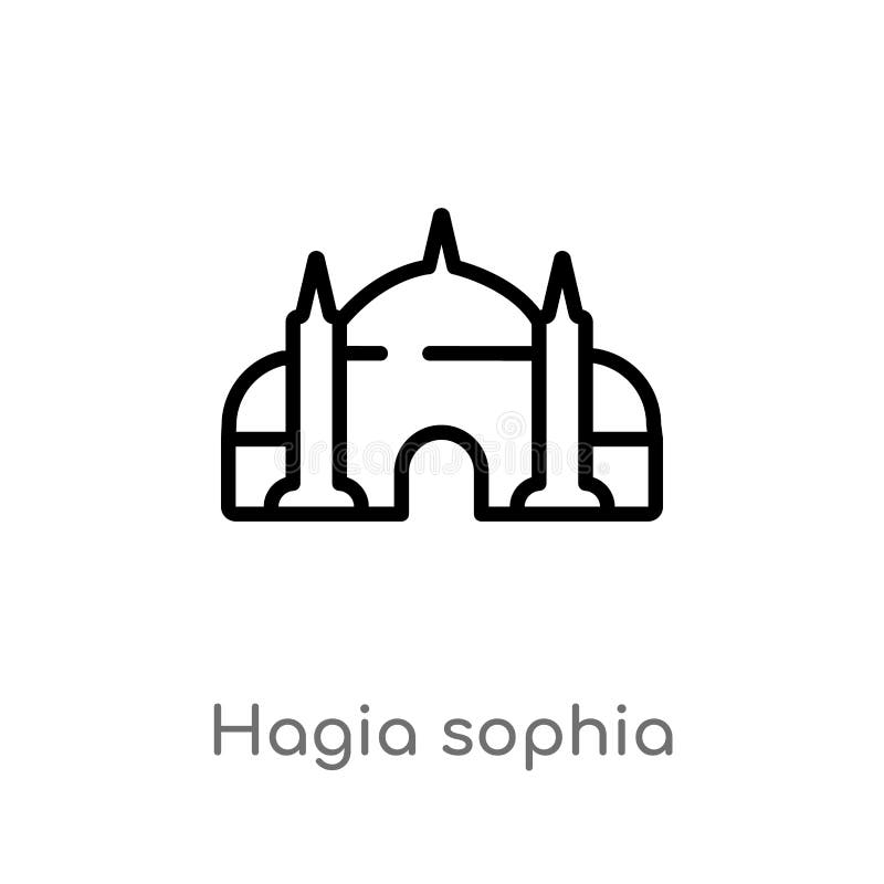 ícone do vetor do sophia do hagia do esboço linha simples preta isolada ilustra??o do elemento do conceito dos monumentos Curso e ilustração do vetor ícone do vetor do sophia do hagia do esboço linha simples preta isolada ilustra??o do elemento do conceito dos monumentos Curso e ilustração do vetor