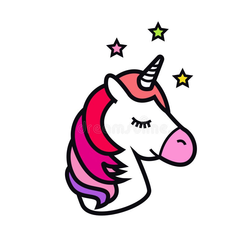 Ícone do vetor do unicórnio isolado no fundo branco Cabeça do cavalo com o chifre Animal mágico da fantasia Projeto para ilustração do vetor Ícone do vetor do unicórnio isolado no fundo branco Cabeça do cavalo com o chifre Animal mágico da fantasia Projeto para ilustração do vetor