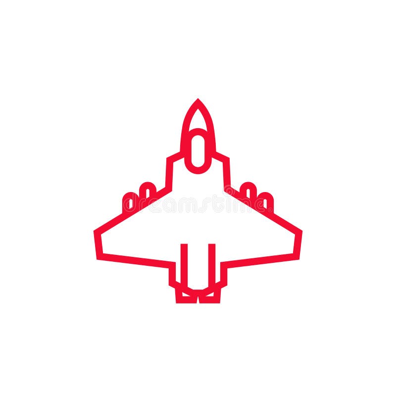 Ícone dos aviões de combate, estilo linear ilustração do vetor