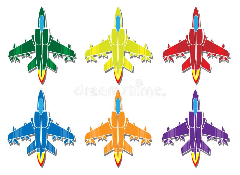 Ícone dos aviões de combate simples ilustração royalty free