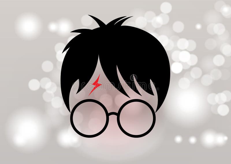 Ícone de desenho animado de Harry Potter, vetor minimalista ilustração stock