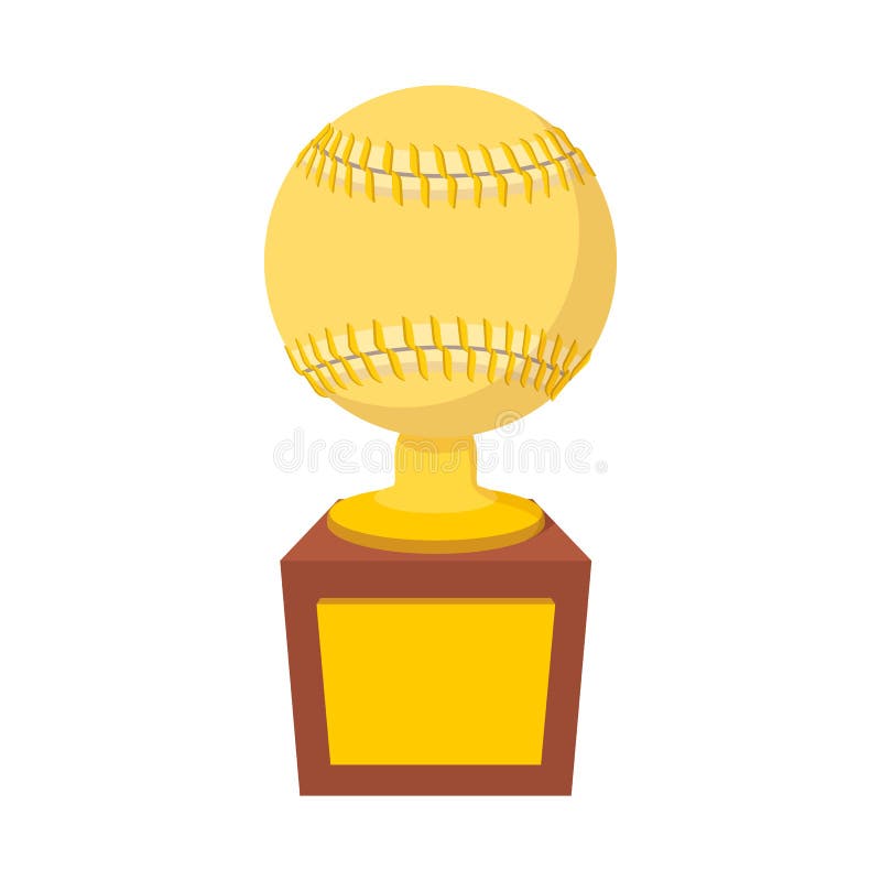 Ícone dos desenhos animados do troféu do basebol ilustração royalty free Ícone dos desenhos animados do troféu do basebol ilustração royalty free