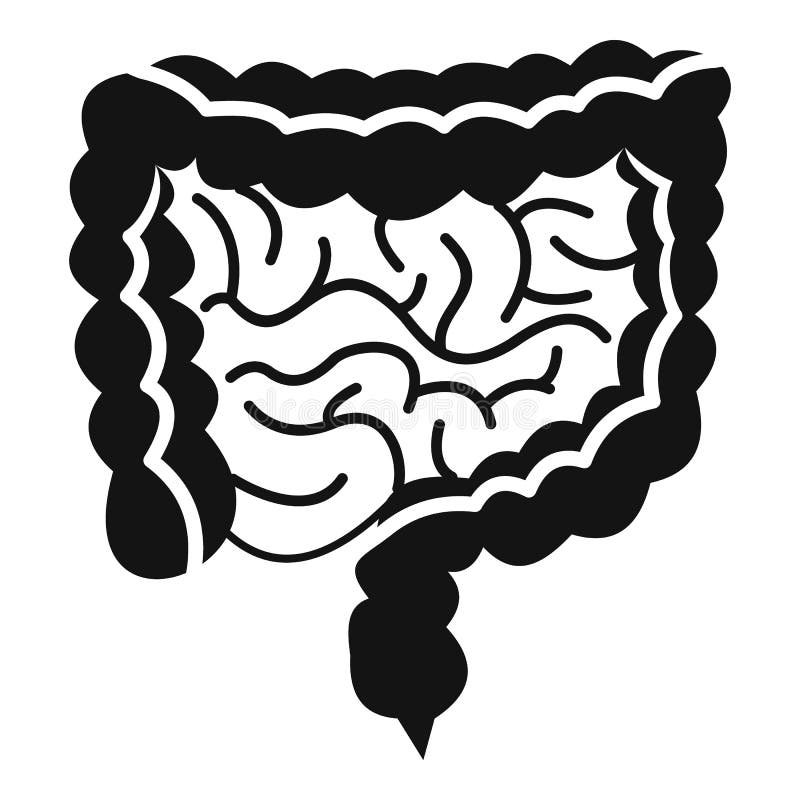 Ícone dos intestinos, estilo simples ilustração do vetor Ícone dos intestinos, estilo simples ilustração do vetor