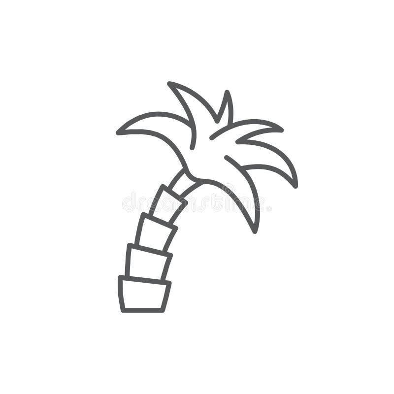 Ícone editável do esboço da palmeira - símbolo perfeito do pixel da planta tropical isolado no fundo branco ilustração royalty free Ícone editável do esboço da palmeira - símbolo perfeito do pixel da planta tropical isolado no fundo branco ilustração royalty free