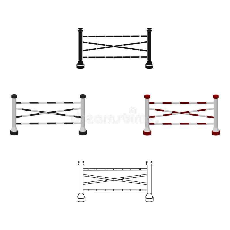 Ícone equestre da barreira nos desenhos animados, estilo preto isolados no fundo branco Vetor do estoque do s?mbolo do hip?dromo ilustração stock Ícone equestre da barreira nos desenhos animados, estilo preto isolados no fundo branco Vetor do estoque do s?mbolo do hip?dromo ilustração stock