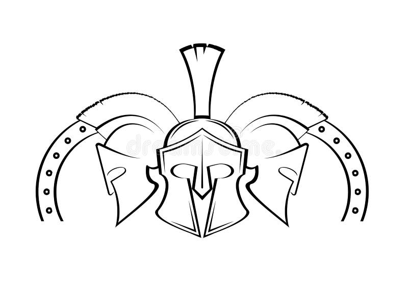 Ícone espartano do vetor do símbolo militar do capacete ilustração royalty free Ícone espartano do vetor do símbolo militar do capacete ilustração royalty free