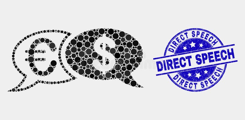 Ícone financeiro das mensagens do bate-papo do pixel do vetor e filigrana direta riscada do discurso ilustração stock Ícone financeiro das mensagens do bate-papo do pixel do vetor e filigrana direta riscada do discurso ilustração stock