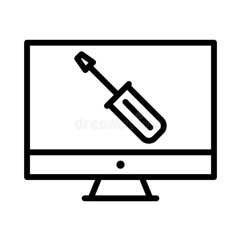 Ícone fino do vetor do linet do reparo ilustração stock Ícone fino do vetor do linet do reparo ilustração stock