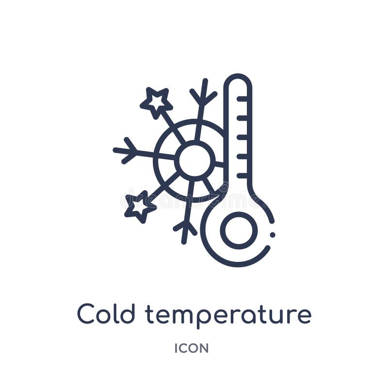 Ícone frio linear da temperatura da coleção do esboço da meteorologia Linha fina ícone frio da temperatura isolado no fundo branc ilustração do vetor Ícone frio linear da temperatura da coleção do esboço da meteorologia Linha fina ícone frio da temperatura isolado no fundo branc ilustração do vetor