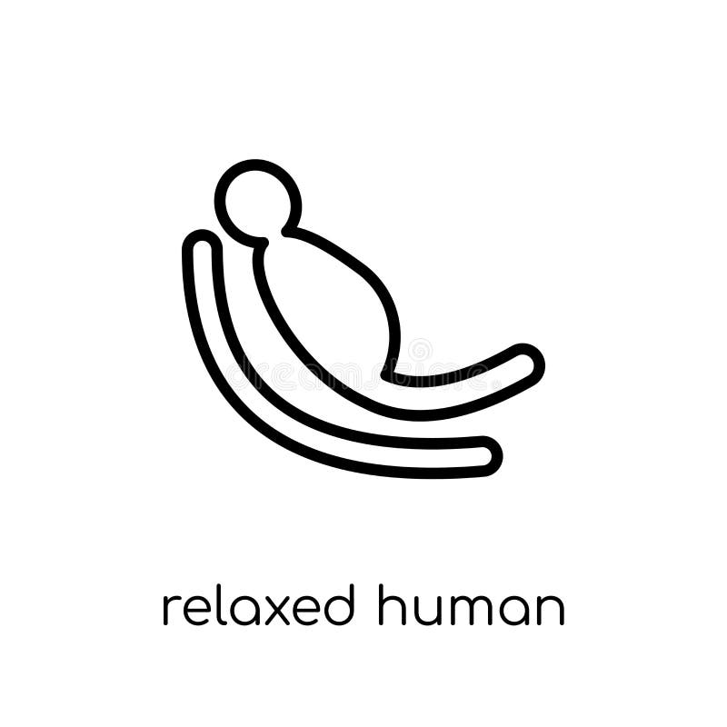 ícone humano relaxado Zumbido relaxado do vetor linear liso moderno na moda ilustração stock ícone humano relaxado Zumbido relaxado do vetor linear liso moderno na moda ilustração stock