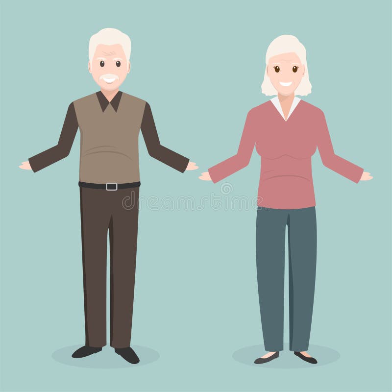 Ícone idoso do homem e da mulher, conceito da boa saúde ilustração stock Ícone idoso do homem e da mulher, conceito da boa saúde ilustração stock