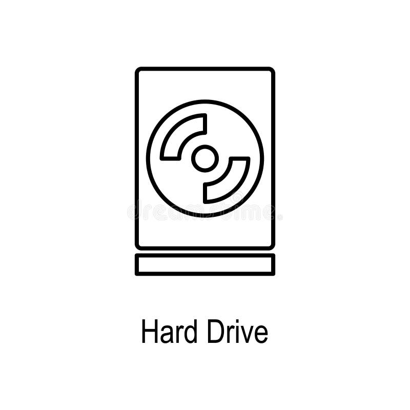 ícone interno do disco rígido Elemento da peça do computador para apps móveis do conceito e da Web A linha fina ícone para o proj ilustração stock ícone interno do disco rígido Elemento da peça do computador para apps móveis do conceito e da Web A linha fina ícone para o proj ilustração stock