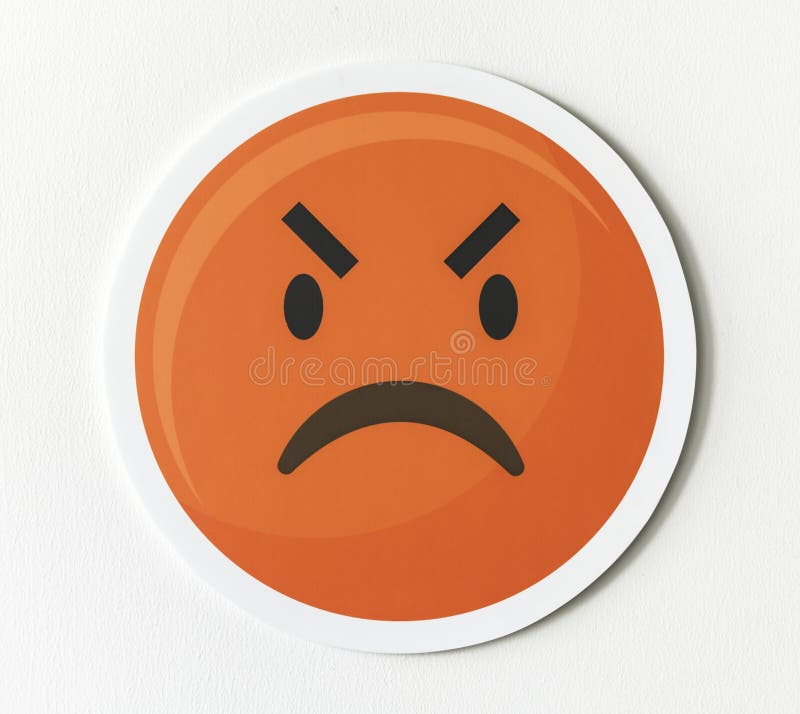 Ícone irritado da cara do emoji do Emoticon