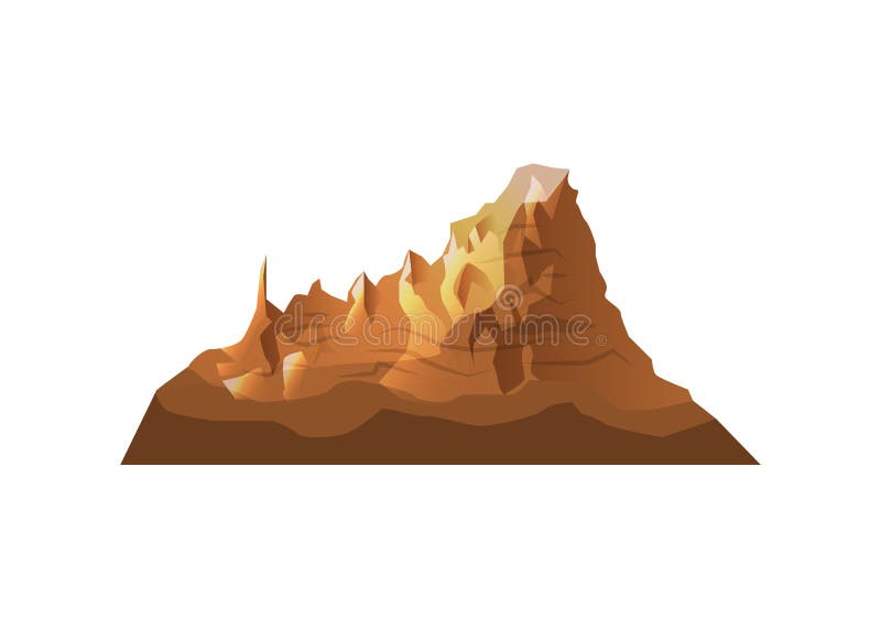 Ícone isolado montanha do vetor do deserto ilustração royalty free Ícone isolado montanha do vetor do deserto ilustração royalty free