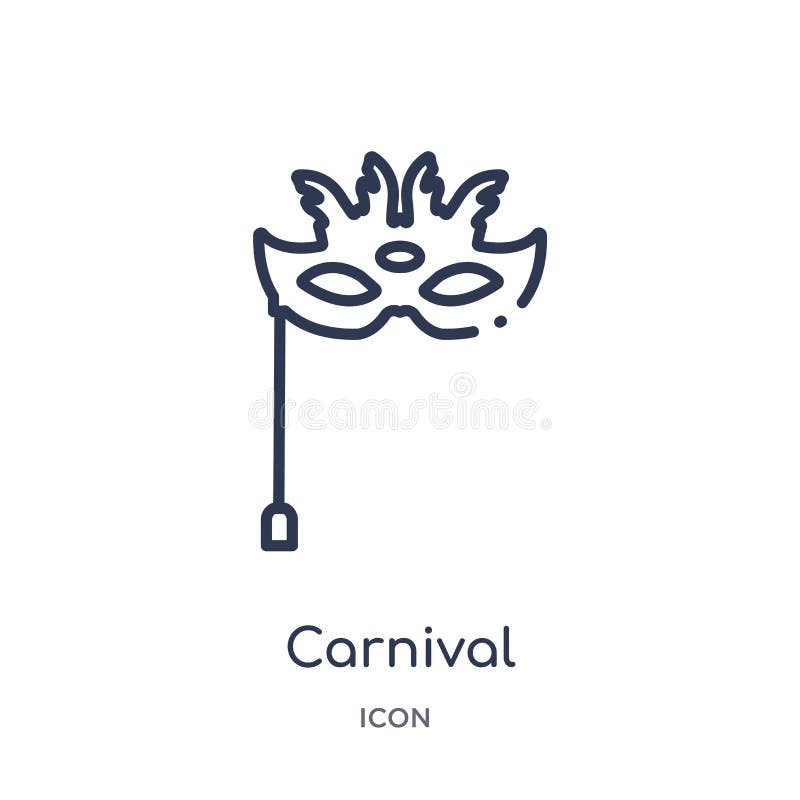 Ícone linear do carnaval da coleção do esboço do circo Linha fina vetor do carnaval isolado no fundo branco carnaval na moda ilustração royalty free Ícone linear do carnaval da coleção do esboço do circo Linha fina vetor do carnaval isolado no fundo branco carnaval na moda ilustração royalty free