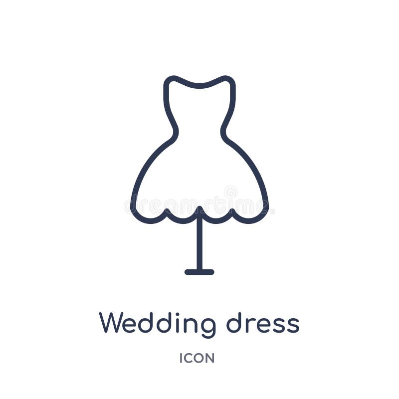 Ícone linear do vestido de casamento da coleção do esboço da festa de anos Linha fina vetor do vestido de casamento isolado no fu ilustração do vetor Ícone linear do vestido de casamento da coleção do esboço da festa de anos Linha fina vetor do vestido de casamento isolado no fu ilustração do vetor