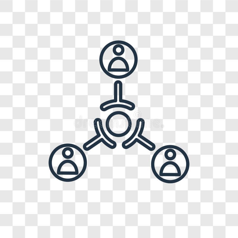 Ícone linear do vetor do conceito da estrutura hierárquica isolado no tr ilustração do vetor Ícone linear do vetor do conceito da estrutura hierárquica isolado no tr ilustração do vetor