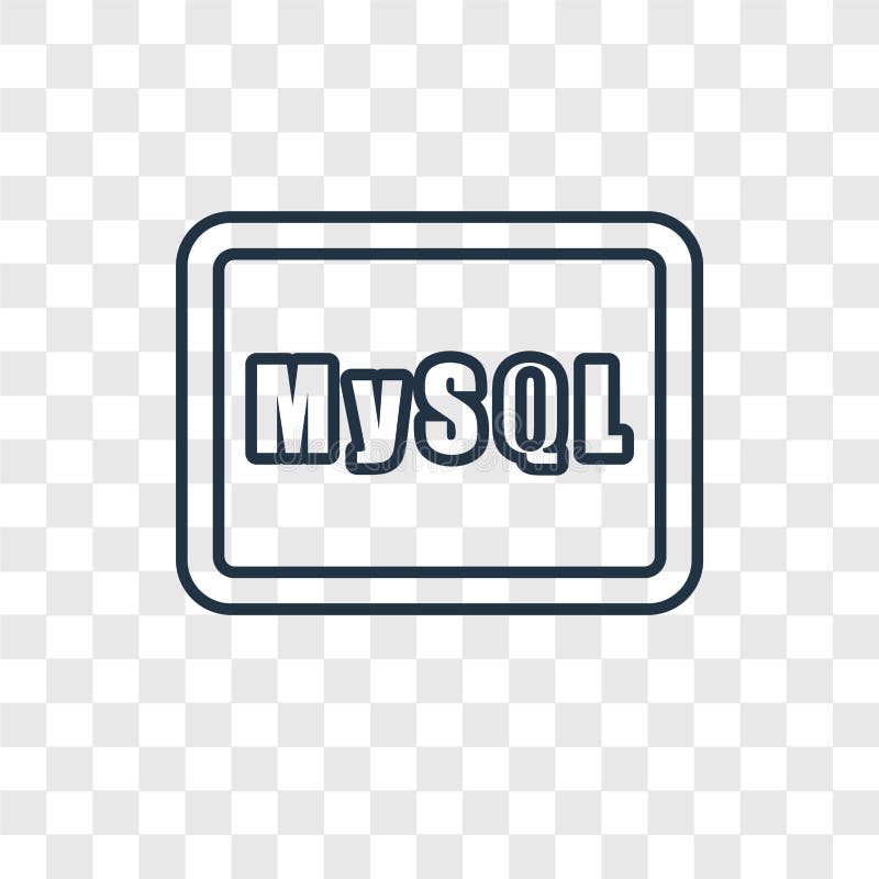 Ícone linear do vetor do conceito de Mysql isolado no backgro transparente ilustração royalty free Ícone linear do vetor do conceito de Mysql isolado no backgro transparente ilustração royalty free