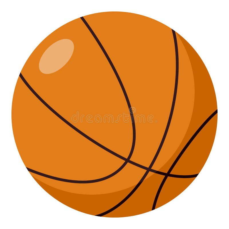 Ícone liso da bola do basquetebol isolado no branco