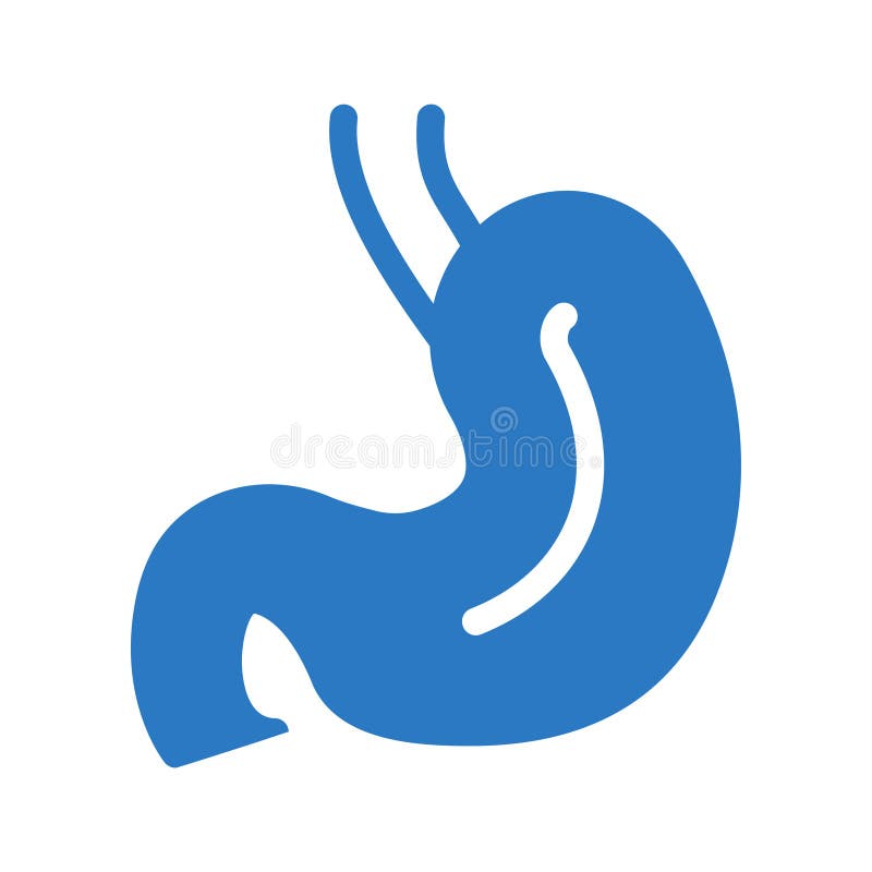 Ícone liso da cor do glyph do estômago ilustração stock Ícone liso da cor do glyph do estômago ilustração stock