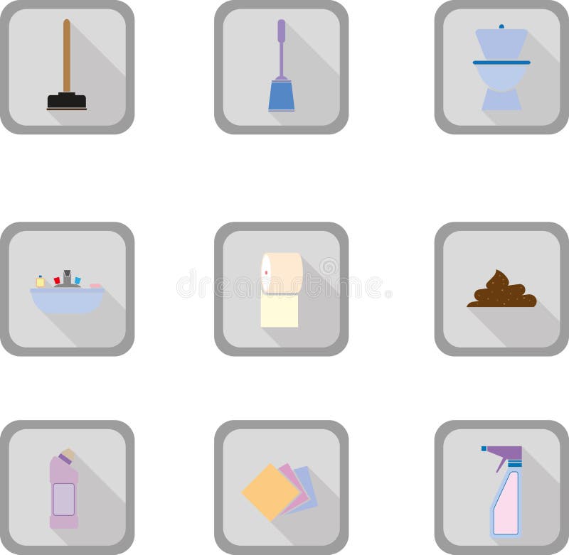 Ícone liso do banheiro ilustração do vetor