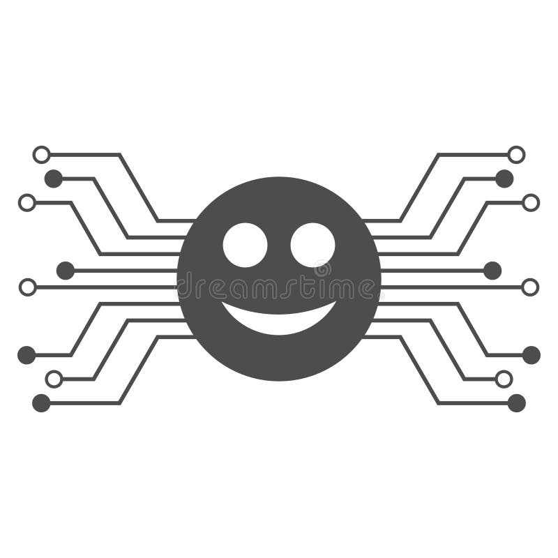 Ícone liso do circuito feliz do sorriso ilustração royalty free