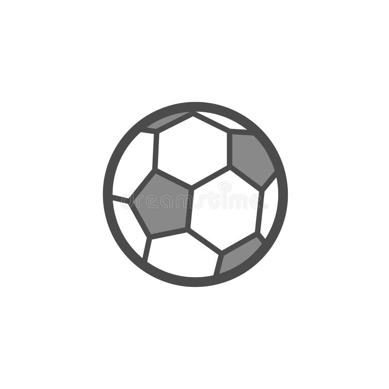 Ícone liso do esboço do vetor da bola de futebol ilustração do vetor Ícone liso do esboço do vetor da bola de futebol ilustração do vetor
