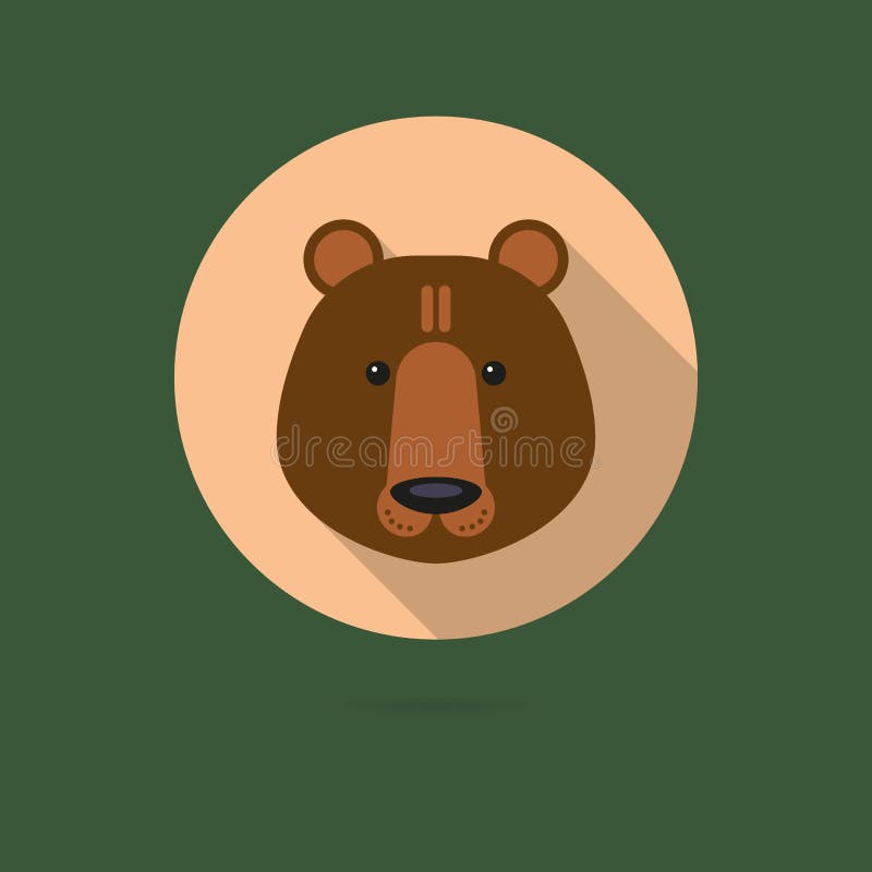 Ícone liso do projeto da cara do urso de Brown