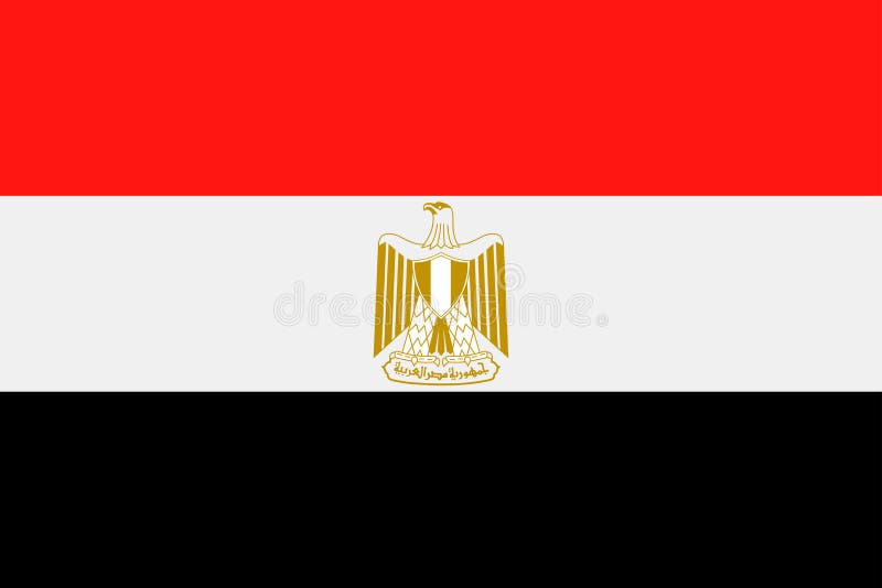 Ícone vetorial plano da bandeira do Egito ilustração royalty free
