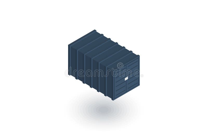 Ícone liso isométrico do recipiente de carga vetor 3d ilustração stock Ícone liso isométrico do recipiente de carga vetor 3d ilustração stock