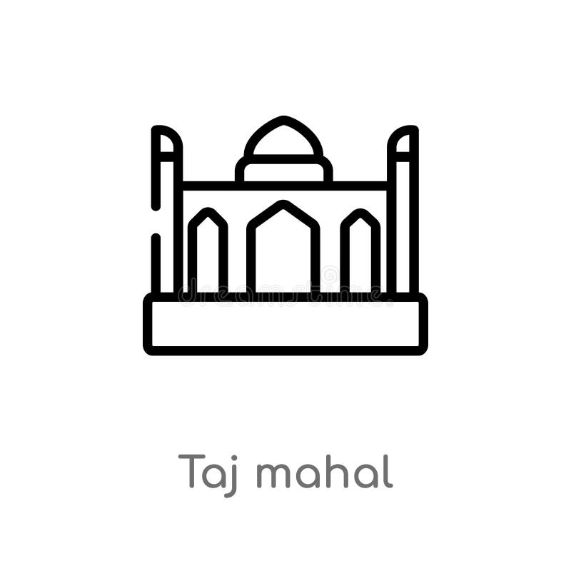 ícone mahal do vetor do taj do esboço linha simples preta isolada ilustração do elemento do conceito de india e de holi Curso edi ilustração stock ícone mahal do vetor do taj do esboço linha simples preta isolada ilustração do elemento do conceito de india e de holi Curso edi ilustração stock