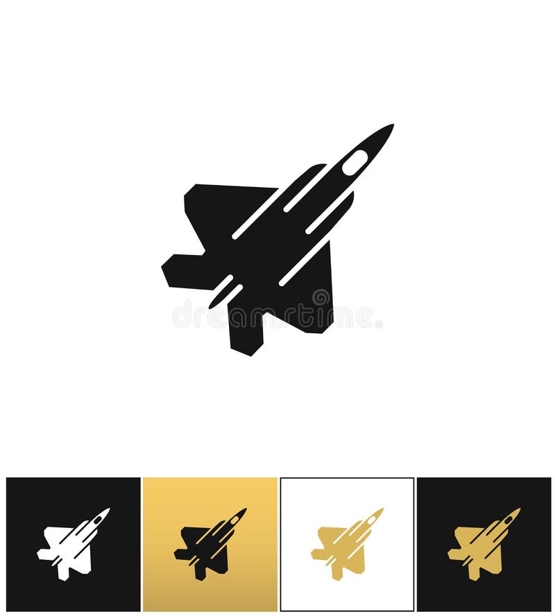 Ícone militar do plano ou do avião de combate do vetor da força aérea da marinha da força aérea ilustração royalty free Ícone militar do plano ou do avião de combate do vetor da força aérea da marinha da força aérea ilustração royalty free