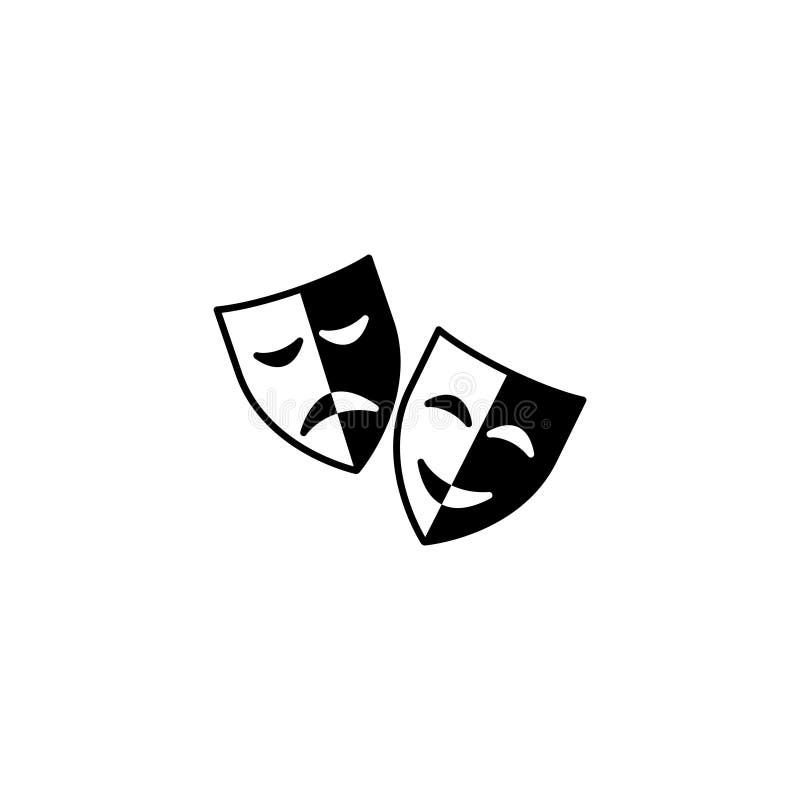 ícone Máscaras, comédia e tragédia do teatro ilustração royalty free ícone Máscaras, comédia e tragédia do teatro ilustração royalty free