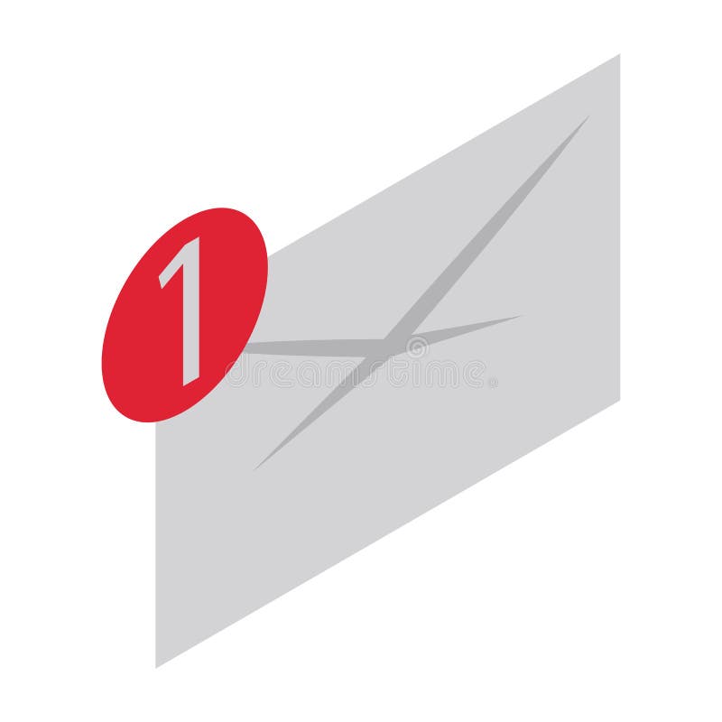 Ícone novo do inbox do correio, estilo isométrico ilustração royalty free Ícone novo do inbox do correio, estilo isométrico ilustração royalty free