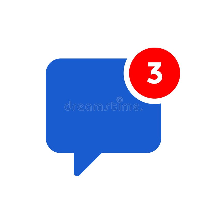 Ícone novo do vetor da notificação da mensagem do bate-papo ilustração royalty free Ícone novo do vetor da notificação da mensagem do bate-papo ilustração royalty free