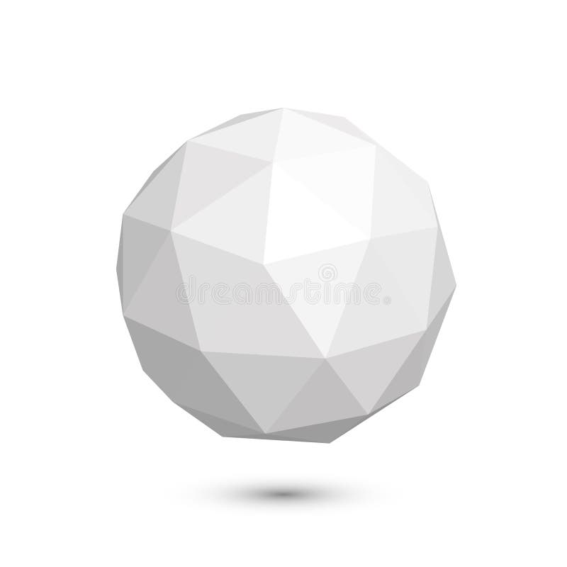 Ícone poligonal em um fundo branco, ilustração da esfera do vetor ilustração do vetor Ícone poligonal em um fundo branco, ilustração da esfera do vetor ilustração do vetor