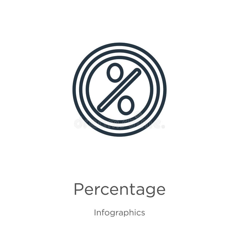 Ícone Porcentagem Ícone de percentagem linear fina do contorno isolado em fundo branco a partir da coleção infographics Vetor de ilustração royalty free Ícone Porcentagem Ícone de percentagem linear fina do contorno isolado em fundo branco a partir da coleção infographics Vetor de ilustração royalty free