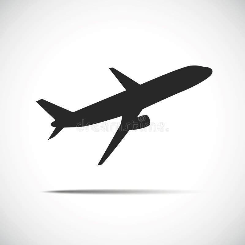Ícone preto da silhueta dos aviões do passageiro ilustração do vetor Ícone preto da silhueta dos aviões do passageiro ilustração do vetor