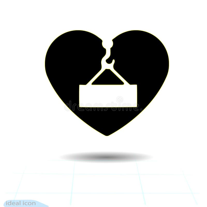 Ícone preto do coração, símbolo do amor A carga aérea do perigo assina dentro o coração Sinal do dia de Valentim, emblema, estilo ilustração royalty free Ícone preto do coração, símbolo do amor A carga aérea do perigo assina dentro o coração Sinal do dia de Valentim, emblema, estilo ilustração royalty free