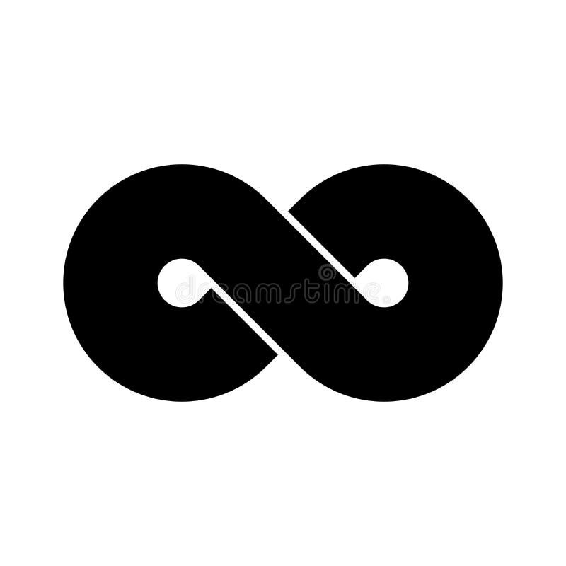 Black infinity symbol icon. Concept of infinite, limitless and endless. Simple flat vector design element. Black infinity symbol icon. Concept of infinite, limitless and endless. Simple flat vector design element.