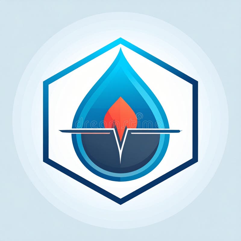 Ícone Pulso Vital Aqua Flame ilustração do vetor