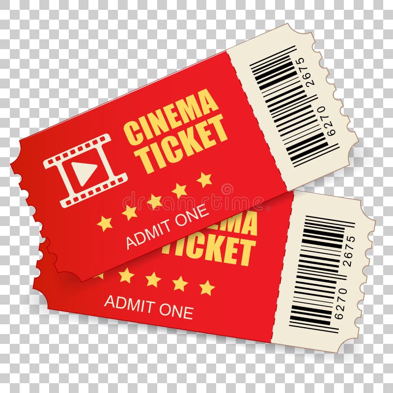 Ícone realístico do bilhete do cinema no estilo liso Admita um vale otorrinolaringológico ilustração stock Ícone realístico do bilhete do cinema no estilo liso Admita um vale otorrinolaringológico ilustração stock