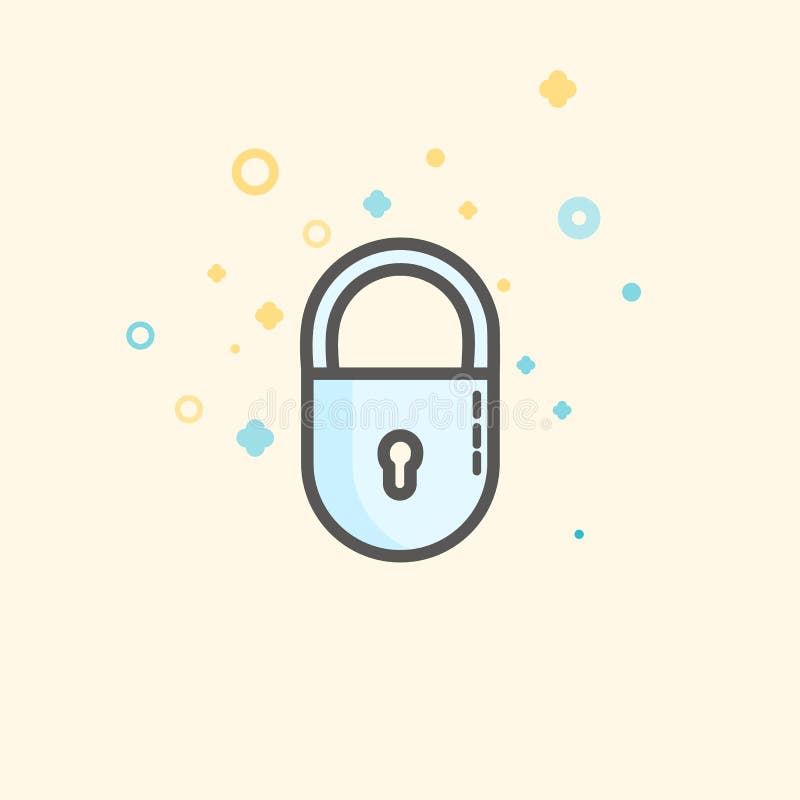 Ícone simples de Flat do vetor de Business e de finança Cadeado clássico como o símbolo da proteção Ícone liso do estilo  ilustração royalty free Ícone simples de Flat do vetor de Business e de finança Cadeado clássico como o símbolo da proteção Ícone liso do estilo  ilustração royalty free