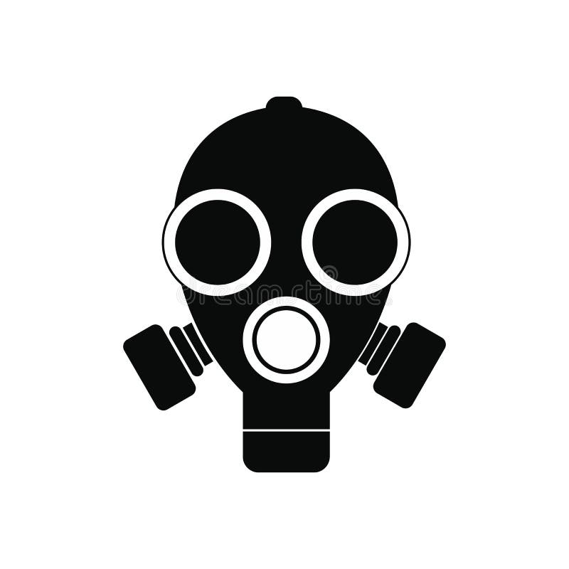 Gas mask black simple icon on white background. Gas mask black simple icon on white background