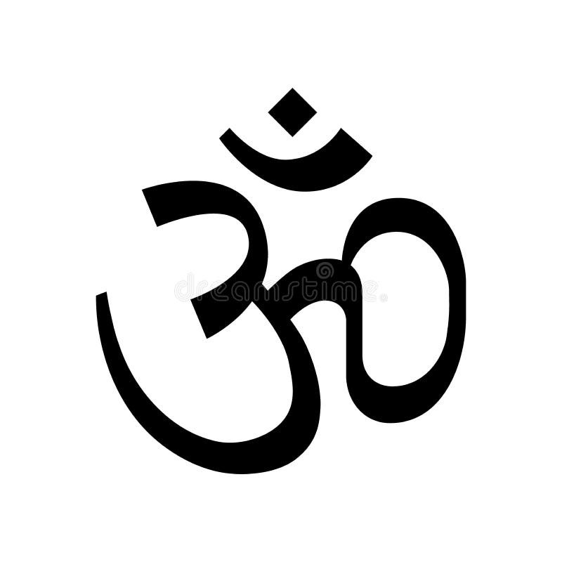 Hinduism Om religious symbol simple icon. Hinduism Om black flat icon sign. Hinduism Om religious symbol simple icon. Hinduism Om black flat icon sign.