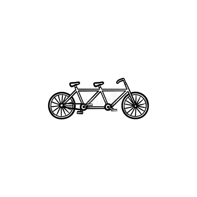 Ícone tirado da garatuja do esboço da bicicleta mão dobro ilustração royalty free Ícone tirado da garatuja do esboço da bicicleta mão dobro ilustração royalty free