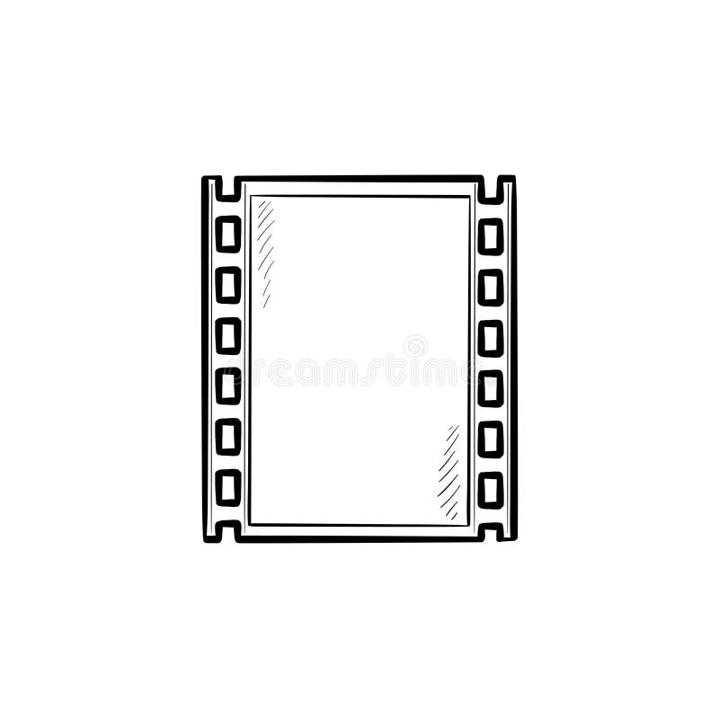 ícone tirado mão da garatuja do esboço da tira do Cinematografia-filme ilustração royalty free ícone tirado mão da garatuja do esboço da tira do Cinematografia-filme ilustração royalty free
