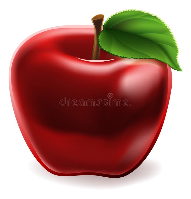 Ícone vermelho de Apple dos desenhos animados ilustração royalty free Ícone vermelho de Apple dos desenhos animados ilustração royalty free