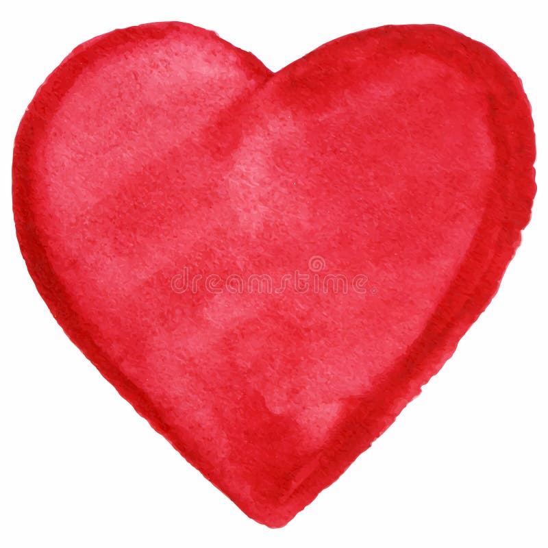 Ícone vermelho do símbolo do amor do coração da aquarela isolado ilustração royalty free Ícone vermelho do símbolo do amor do coração da aquarela isolado ilustração royalty free