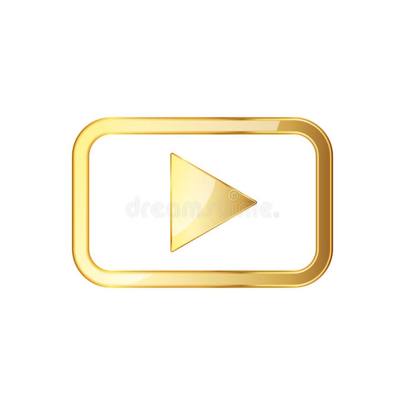 Ícone video dourado do jogo Ilustração do vetor ilustração stock Ícone video dourado do jogo Ilustração do vetor ilustração stock